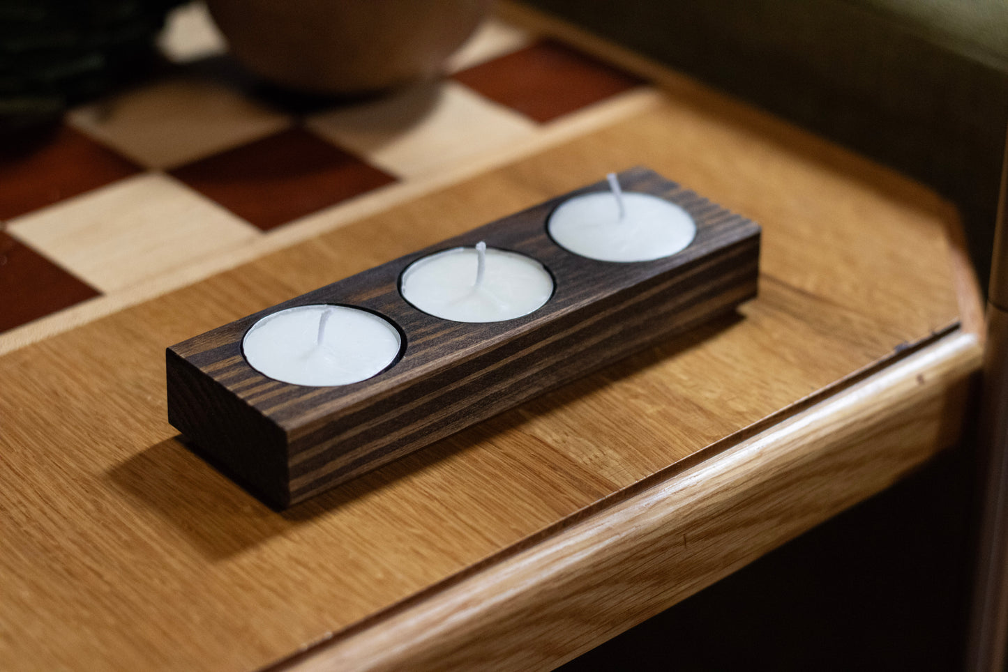 Triple Tea Candle Holder - Pine