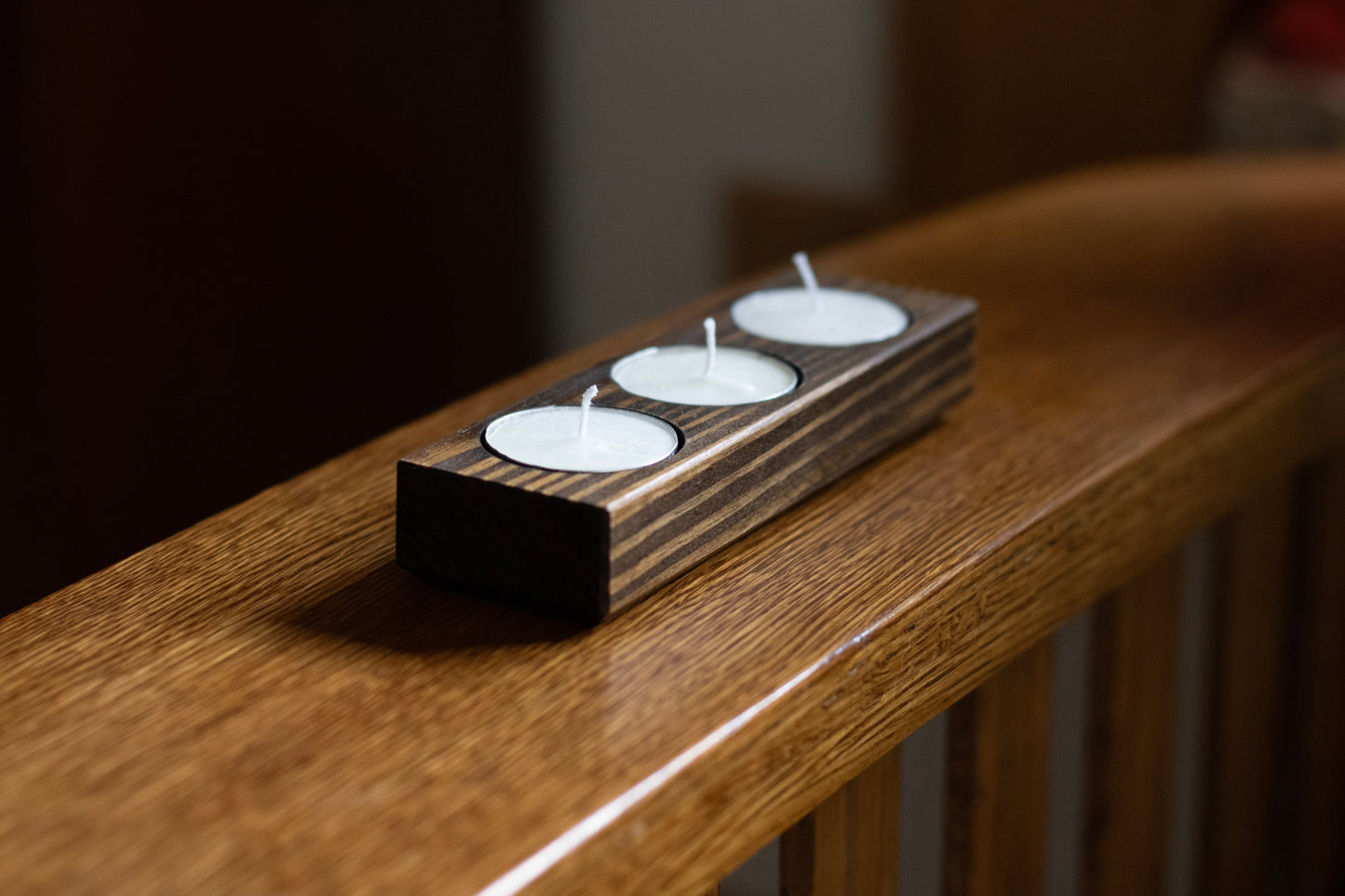 Triple Tea Candle Holder - Pine
