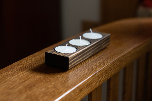 Triple Tea Candle Holder - Pine