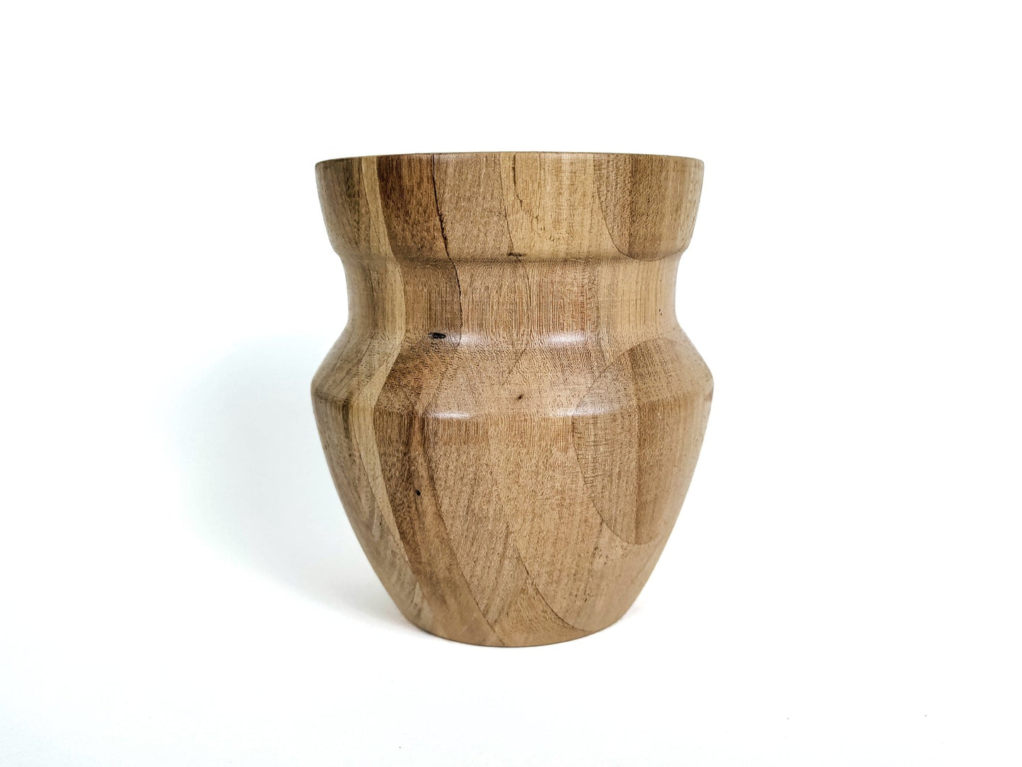 Small White Oak Wood Vase